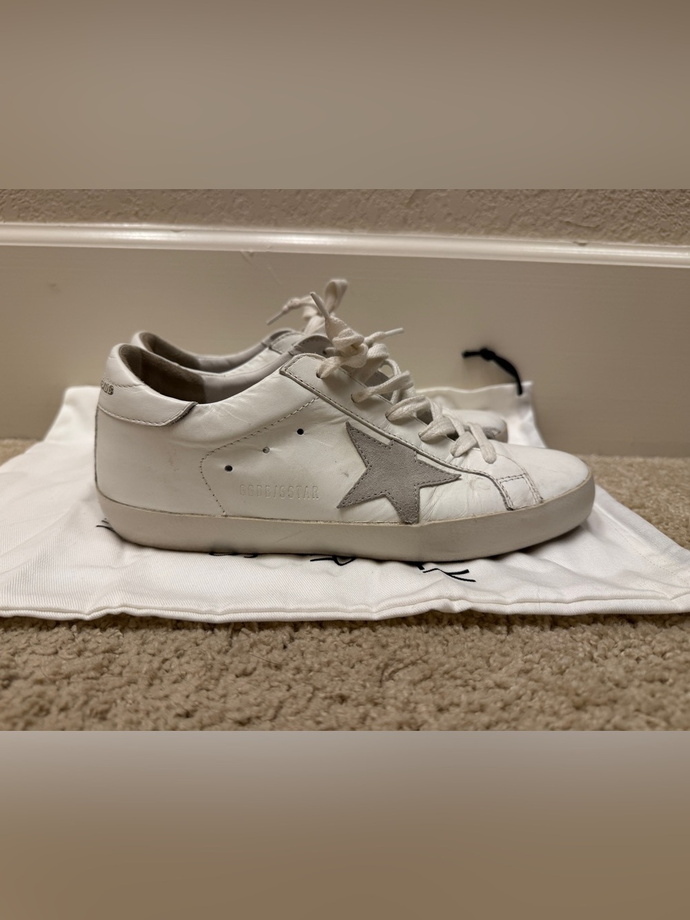 Golden Goose White Leather Superstar Sneaker with Grey Star - Picture 2 of 6